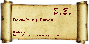 Dormány Bence névjegykártya
